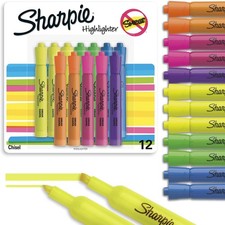 Sharpie Tank Highlighters Chisel Tip 12 Count Fluorescent