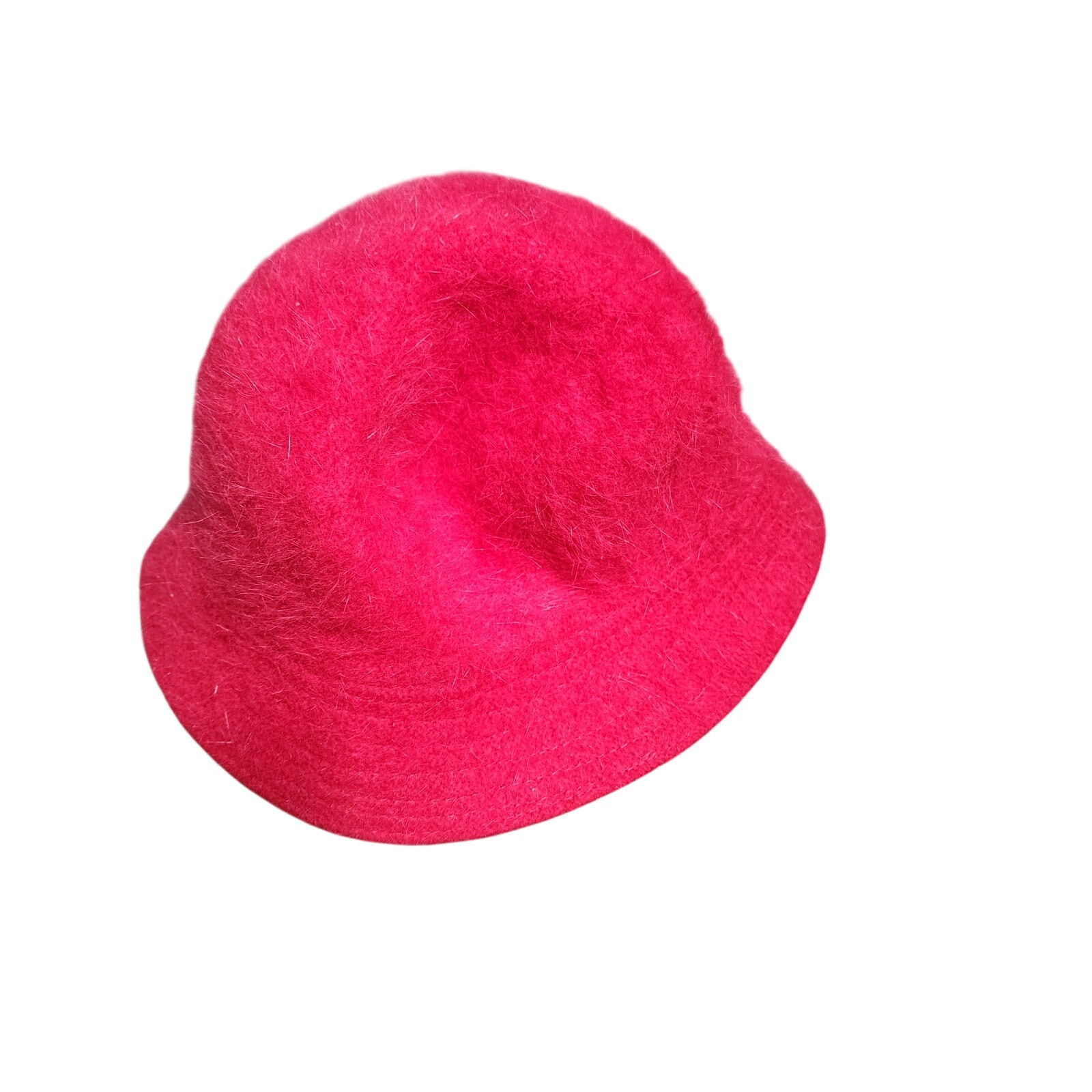 Vtg 90s Y2K David & Young Red Angora Bucket Hat Rave Festival One Size