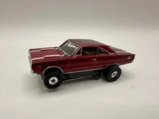 RARE Vintage Model Motoring Slot Car HO '67 Plymouth GTX Red With White Stripes