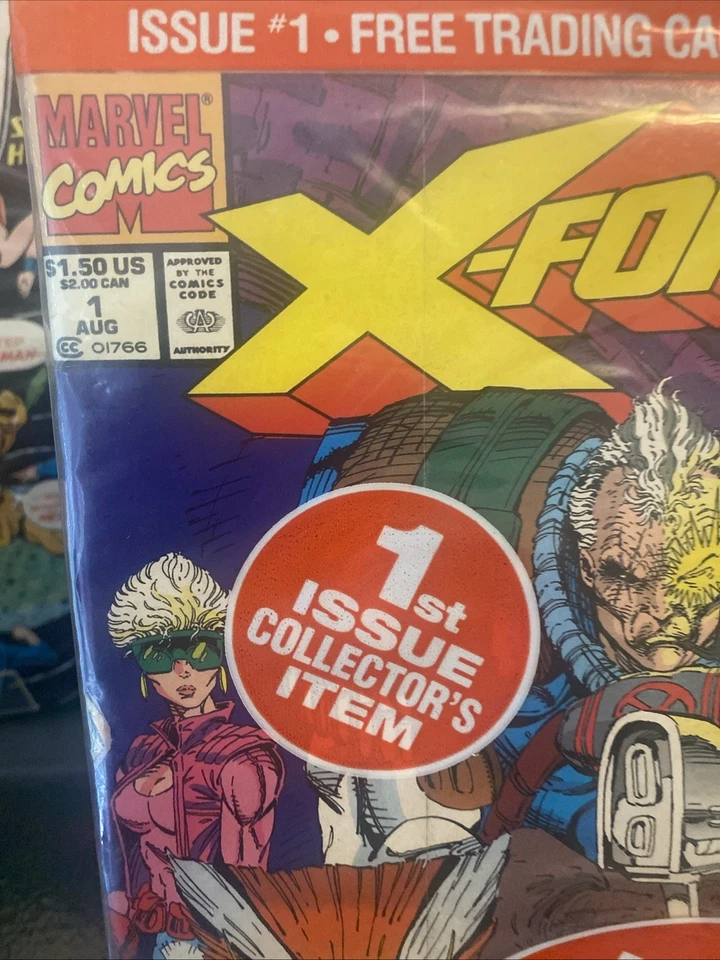 X-FORCE #1 SEALED POLYBAG W/ ROOKIE DEADPOOL CARD 1991! COMIC & CARD MARVEL - Image 2 of 4