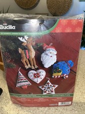 2015 RARE Bucilla Felt Kit NORDIC SANTA Ornaments Kit 86666 Ornament Kit SEALED