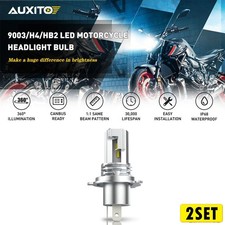 Pair Led H4 Bulb White Hid Hilow 360 Beam Motorcycle Headlight Bright Super V Pair Led H4 Bulb White Hid Hilow 360 Beam Motorcycle Headlight Bright Super V