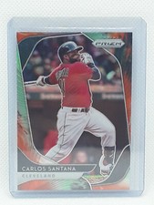 Carlos Santana 2020 Panini Prizm Baseball - COSMIC HAZE #147 - Cleveland Indians