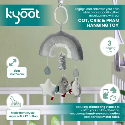 Kyoot Newborn Baby Hanging Soft Toy for Baby Cot Crib Bed Bassinet Mobile Toy