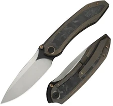 We Knife Co Ltd Winsome Folding Knife 3.75" M390 Steel Blade Titanium/CF Handle