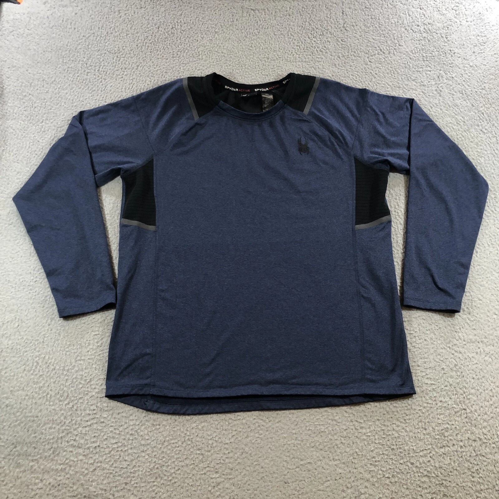Spyder Shirt Men’s M Blue Active Uv Moisture Wick Quick Dry