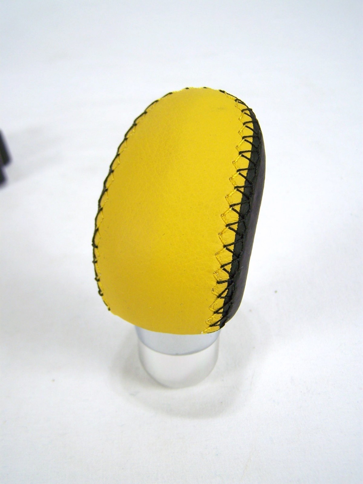 Universal Shift Knob for Manual Transmission Yellow Black stitched