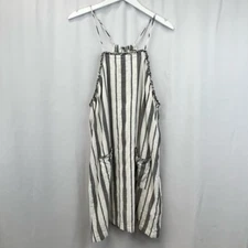 Ethereal By Paper Crane Womens Sundress White Stripe Backless Spaghetti Strap M