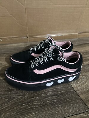 Vans Lazy Oaf Old Skool Platform Black Suede Heart Cutouts Bad For