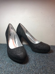 dark grey glitter heels
