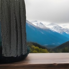 Carole Little VTG size 8 Pants Black White Polka Dots Flowy Crepe Side Pockets