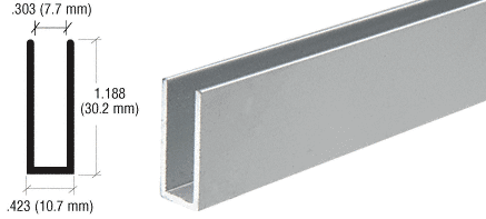 CRL D626A Satin Anodized Aluminum Channel Extrusion 144" Stock Length - Picture 2 of 4