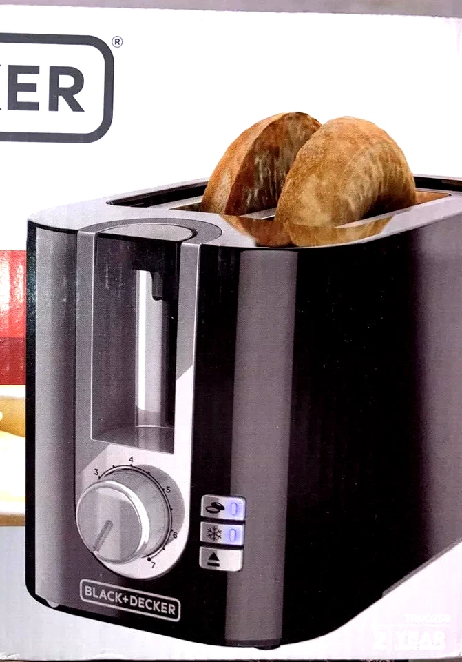 Black+ Decker TR0025B Toaster, 2-Slice, Black NEW - Image 3 of 3