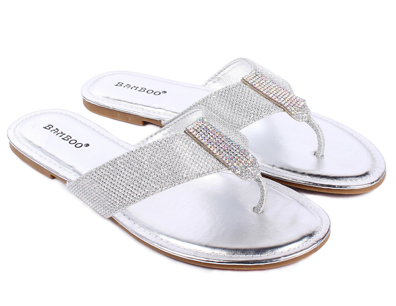 SAOLA Sandali infradito donna eleganti con perizoma alla moda colore argento