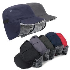 Winter Hat with Ear Flaps Thermal Hat Winter Hat Flat Cap for Women Mens