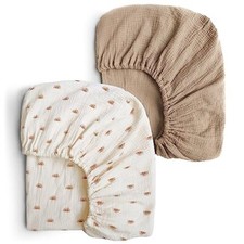 2 PCS Muslin Fitted Crib Sheets 100 Cotton Baby Crib Sheets for Standard Cri...