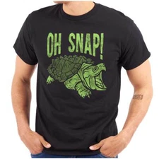 Funny Turtle Animal Humor Oh Snap Attitude Womens or Mens Crewneck T Shirt Tee