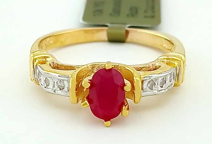GENUINE 0.74 Cts RUBY & DIAMOND RING 10k GOLD - Free Certificate Appraisal - NWT