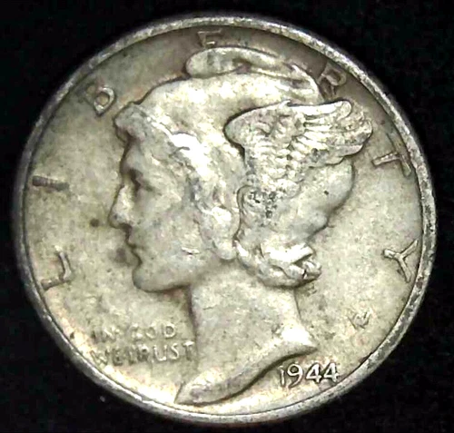 1944-D 10C Mercury Dime AU 90% Silver 23lao0609-3