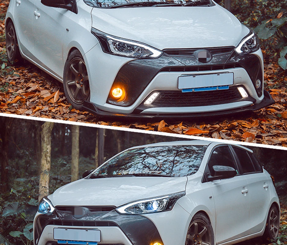 Conjunto de faros LED delanteros exteriores de plástico ABS para Toyota Yaris 2016-2020 Foto 4 de 4