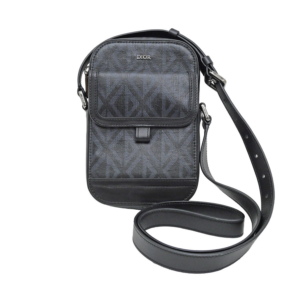 Dior HIT THE ROAD Vertical Pouch Bag Shoulder 2ESCA415CDP Black SV 