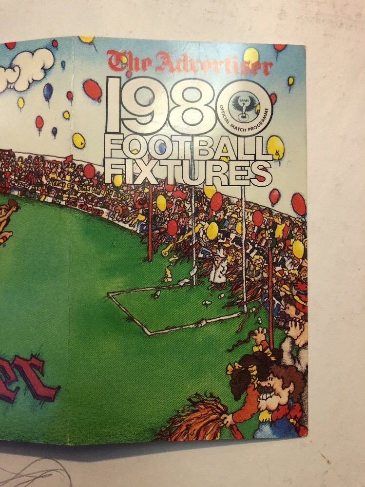 RARE 1980 SANFL VFL AFL FIXTURE The Advertiser MINT CONDITION