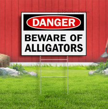 Beware Of Alligators Danger Weatherproof Yard Sign
