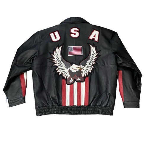 Vintage MA-1 Jacket Mens Large Black Camel Las Vegas Groove