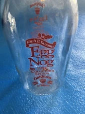 OAKHURST Egg Nog (Milk) Bottle - One Quart Glass - Vintage Holiday Ed.