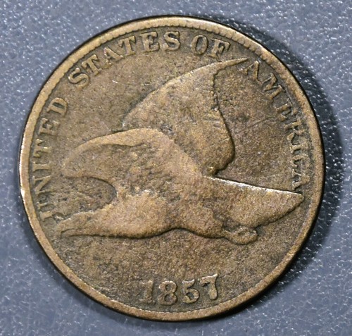 1857 1C FLYING EAGLE COPPER CENT KM# 85 Grade: VF+ A4352 | eBay