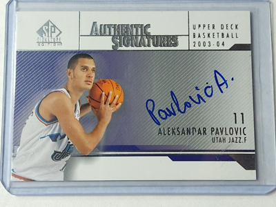 2003-04 SP AUTHENTIC SIGNATURES ALEKSANDAR PAVLOVIC AUTO AUTOGRAPH 