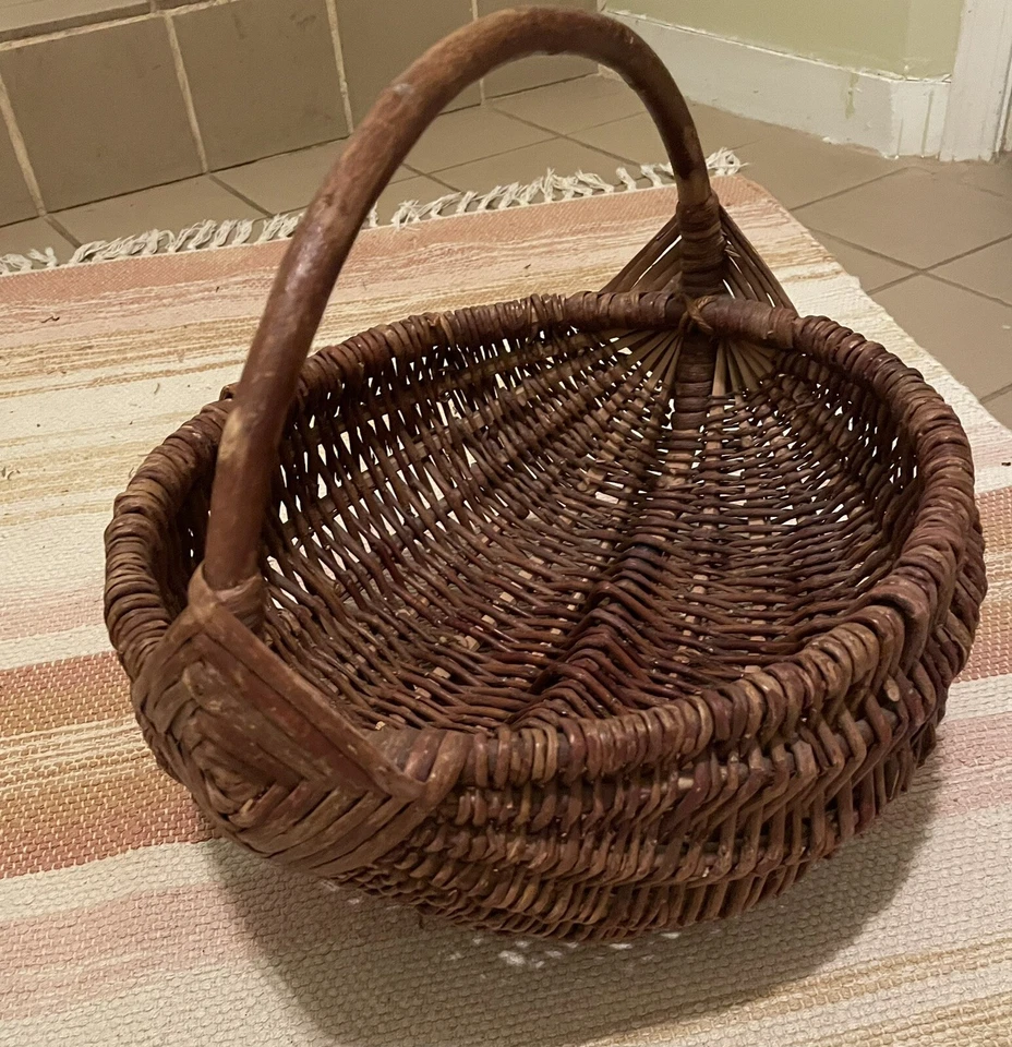 复古手工编织瓜形聚会篮 — 第 2/4 张图片