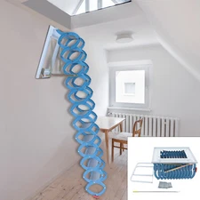 ??12 Steps Loft Wall Folding Pulldown Attic Ceiling Ladder Stairs 1102.3 lbs