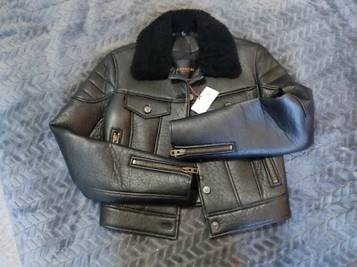 Luxury Designer Leather Flying Aviator Biker Jacket by COACH NEW YORK RRP £1950 - Image 1 of 4