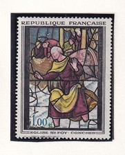 🦬Timbre France N°1377 - Luxe ** - Eglise Ste Foy Conches -  MNH** - 1963🦬