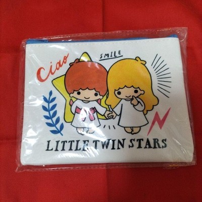 Sanrio Little Twin Stars Pouch White Zip Kosmetiktasche Authentic Luxury