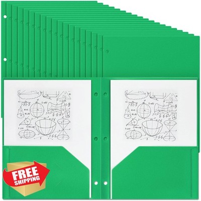 Yeaqee 72 Pcs Green 3 Hole Folders