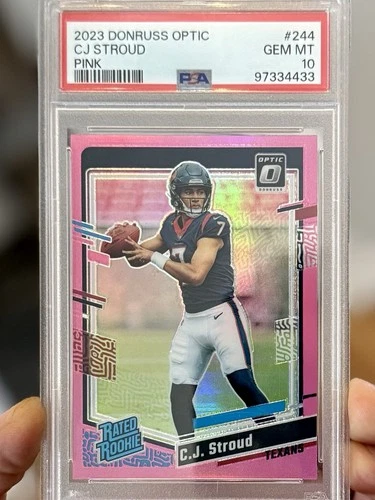 2023 Panini Donruss Optic Rated Rookie Pink Prizm C.J. Stroud #244 PSA 10 Texans