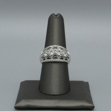 Sterling Silver and Clear Faceted Stone Ring Size 8