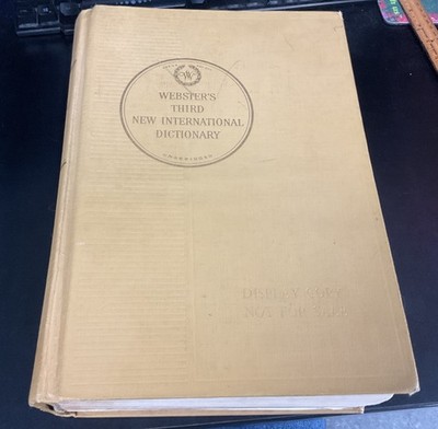 Websters Third  International Directionary Unabridged Babcock 1961 Displ G2U
