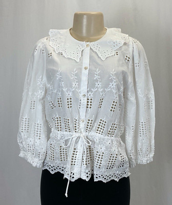 NWT Jennifer & Grace Women's White Button Up Blouse | Size S