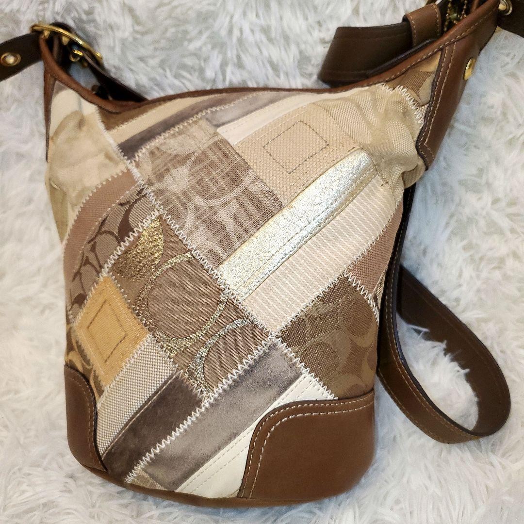 COACH Shoulder Bag Patchwork Bucket Signature Mul… - image 12