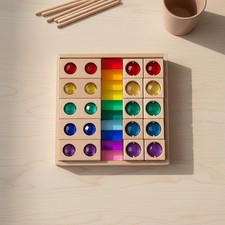 Acrylic Crystal Blocks Colorful Rainbow Cube Blocks Stackable for Preschoolers