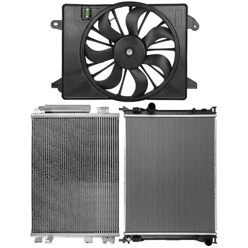 Radiator + Condenser + Cooling Fan Kit For 2011 2012 2013-2019 Dodge Charger