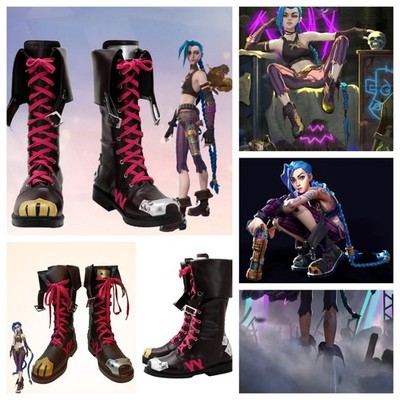 Arcane: League of Legends Jinx Cosplay PU Shoes Boots Halloween party Props