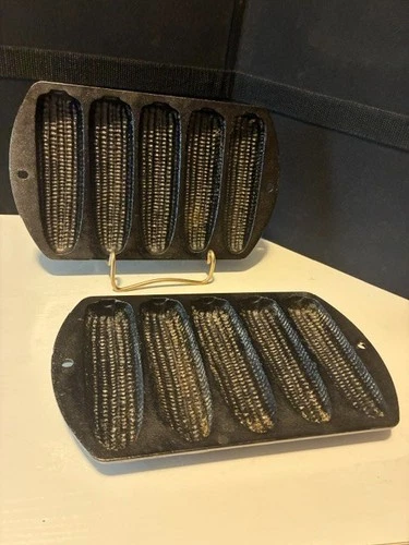 Lodge Cast Iron 5 slot corn muffin pans (two)