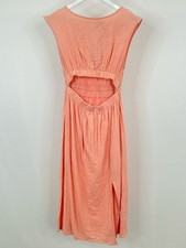 Elan NWT Midi Cut Out Cap Sleeve Lined Summer Cotton Size S Pink Women Dress