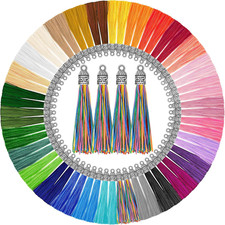 Tassels for Jewelry Making, 120PCS Keychain Tassel Charms Bulk, Silky Handmade T