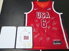 2024 Basketball World Winner Multi Autographed LeBron James Jersey Book COA
