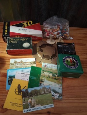 Vintage Golf Zubehör Hefte Boxen etc zufällig Konvolut Golfartikel